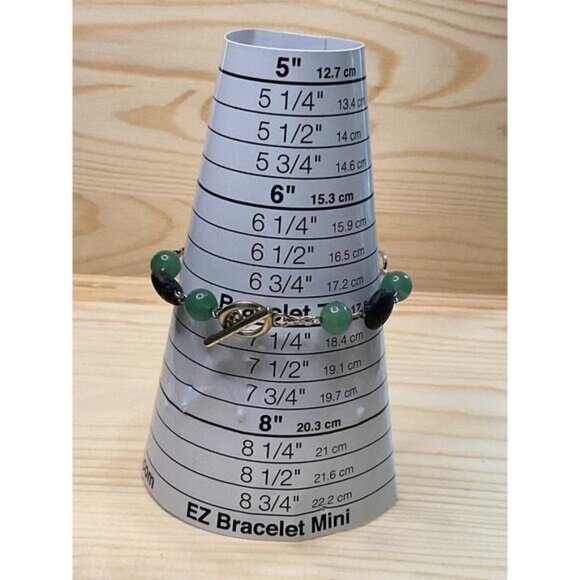 Aventurine Lava Rock Tarnish-Free Chain Bracelet - Picture 2 of 3